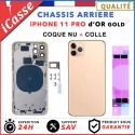 Chassis Arriere pour iPhone 11 PRO OR / GOLD - Chassis Coque nu + COLLE