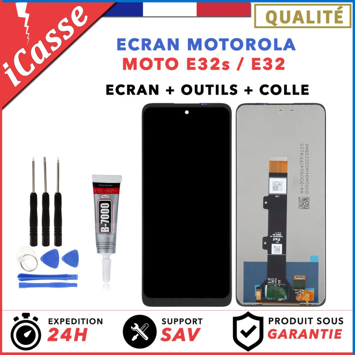 ECRAN LCD POUR pour Motorola MOTO E32s / E32 XT2229-2 NOIR + OUTILS + COLLE