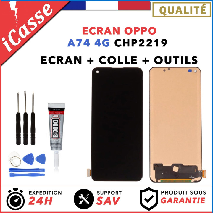 ECRAN LCD pour OPPO A74 4G CHP2219 Noir Bleu + OUTILS + COLLE