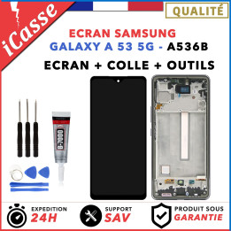 ECRAN COMPLET avec CHASSIS pour SAMSUNG GALAXY A53 5G SM-A536B OUTILS + COLLE