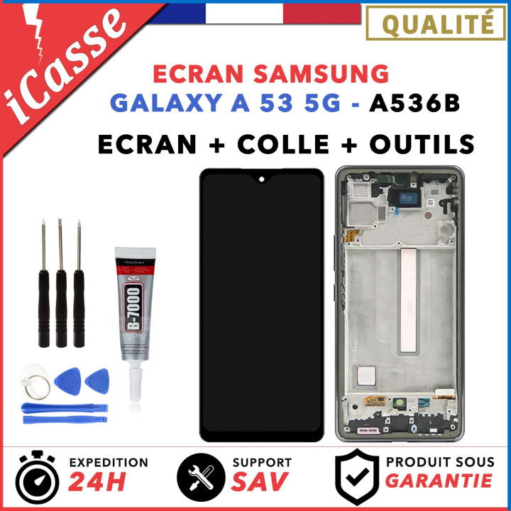 ECRAN COMPLET avec CHASSIS pour SAMSUNG GALAXY A53 5G SM-A536B OUTILS + COLLE