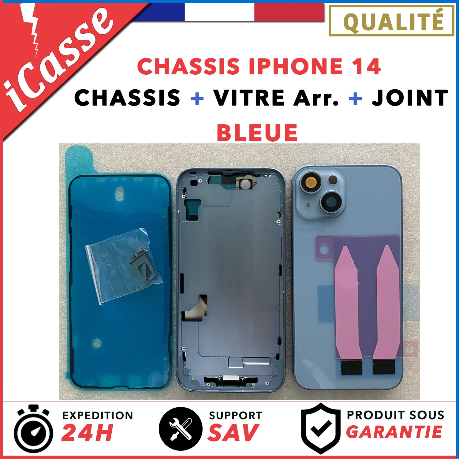 Châssis Arrière Pour IPhone 14 – Bleu – Neuf – Compatible ? Attention Marque Samsung