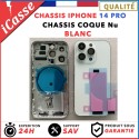 Chassis Arriere remplacement NU pour iPhone 14 PRO BLANC/Argent + COLLE