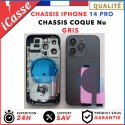 Chassis Arriere remplacement NU pour iPhone 14 PRO Gris/Noir + COLLE