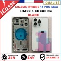 Chassis Arriere remplacement NU pour iPhone 14 PRO MAX BLANC/Argent + COLLE