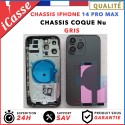 Bare replacement rear chassis for iPhone 14 PRO MAX Grey/Black + GLUE