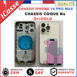 Chassis Arriere remplacement NU pour iPhone 14  PRO MAX Or/GOLD + COLLE