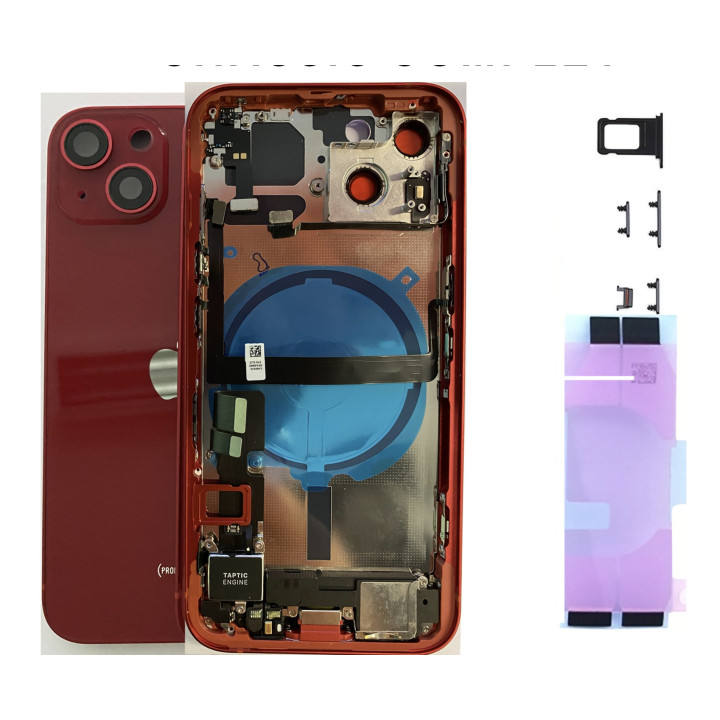 Chassis complet remplacement pour iPhone 13 ROUGE + COLLE