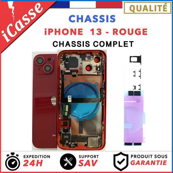 Chassis complet remplacement pour iPhone 13 ROUGE + COLLE