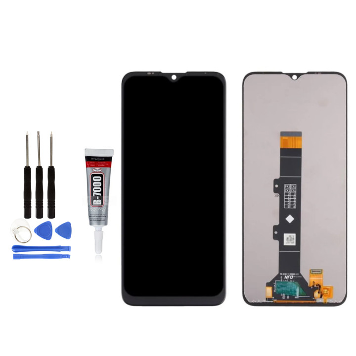 ECRAN LCD POUR pour Motorola MOTO E20 XT2155, XT2155-1 NOIR + OUTILS + COLLE