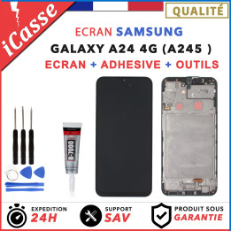 ECRAN COMPLET pour SAMSUNG GALAXY A24 4G A245F avec CHASSIS + OUTILS + COLLE