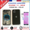 Chassis remplacement pour iPhone 11 NOIR - Chassis Coque nu +Joint +Colle