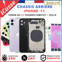 Chassis remplacement pour iPhone 11 Noir Rouge Blanc Vert Violet Jaune + colle