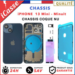 Chassis pour iPhone 13 MINI Minuit - Chassis Coque NU Avec Colle + joint étanche