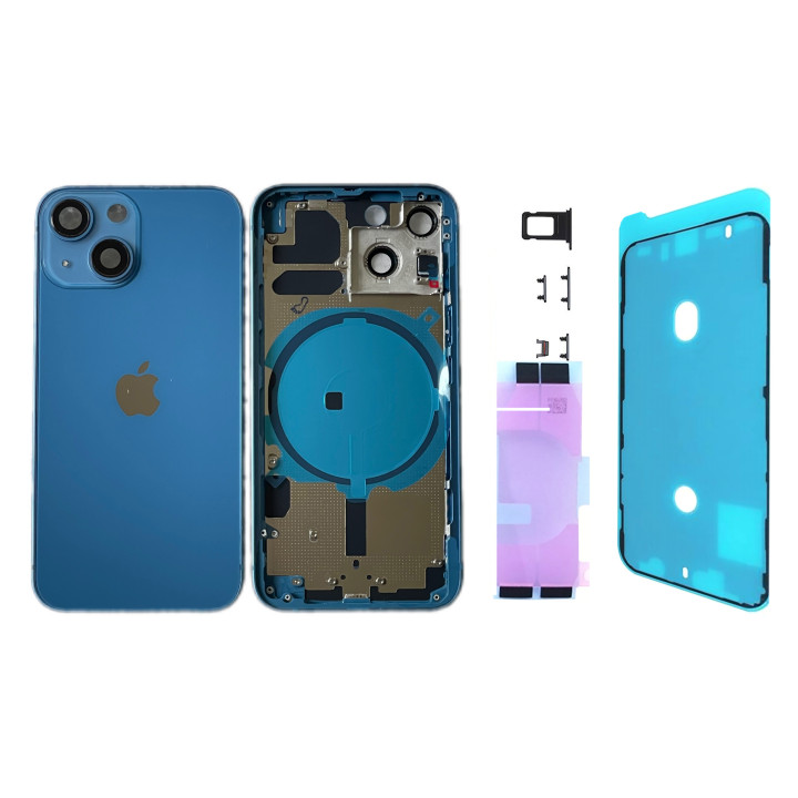 Chassis pour iPhone 13 MINI Bleu - Chassis Coque NU Avec Colle + joint étanche
