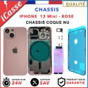 Chassis pour iPhone 13 MINI Rose - Chassis Coque NU Colle + joint étanche
