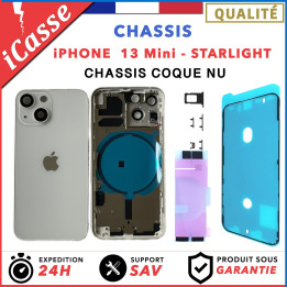 Chassis pour iPhone 13 MINI Starlight (Blanc) - Coque NU Colle + joint étanche