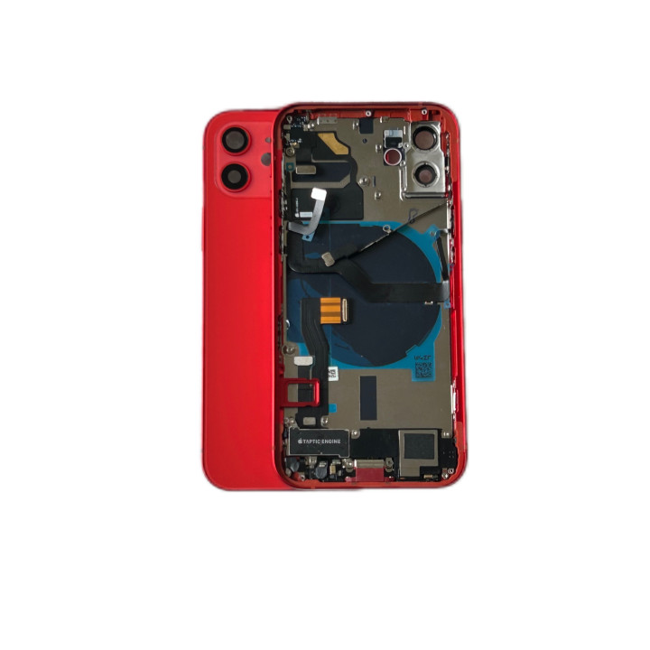 Chassis Prémonté pour iPhone 12 Rouge complet Avec NFC + Joint étanche + Colle