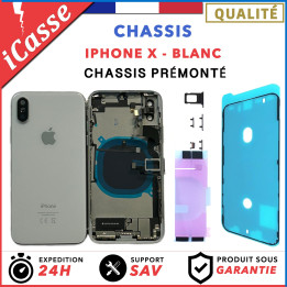 Chassis Premonte pour iPhone X BLANC Complet avec Joint d'ecran + Colle