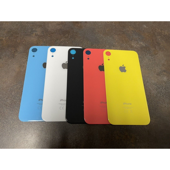 Vitre Arriere Remplacement +Colle pour iPhone XR BLEUE