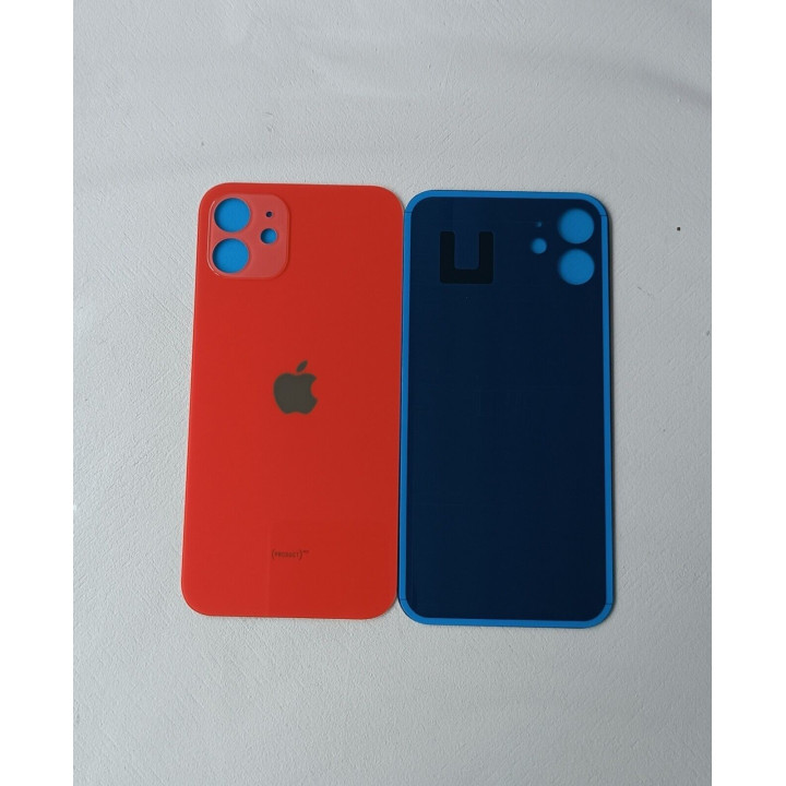 Vitre Arriere Remplacement +Colle pour iPhone 12 ROUGE