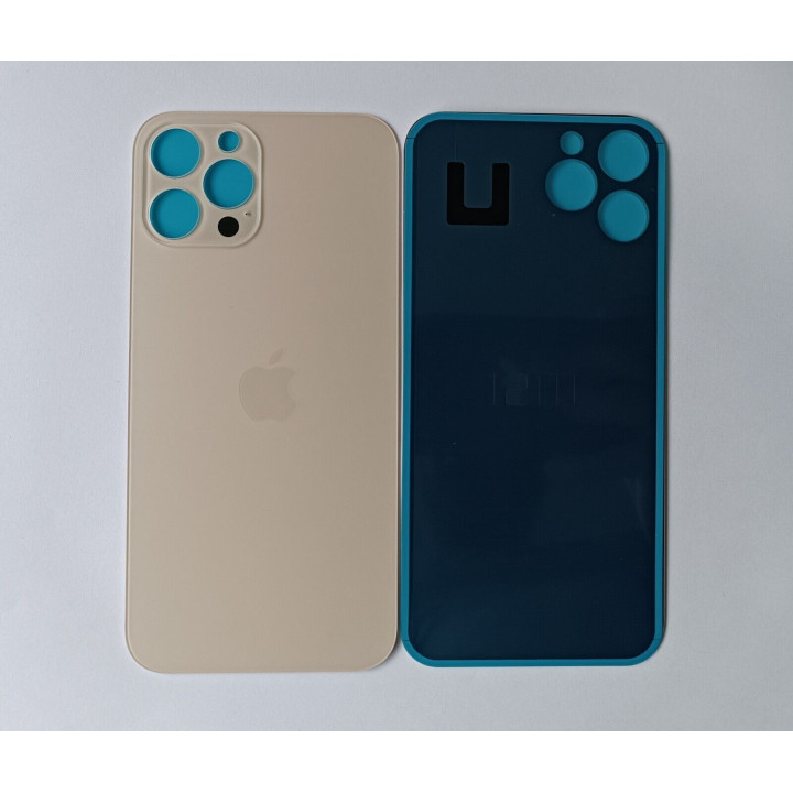 Vitre Arriere pour iPhone 12 Pro Or Gold, Colle Pre installé + Grand trou