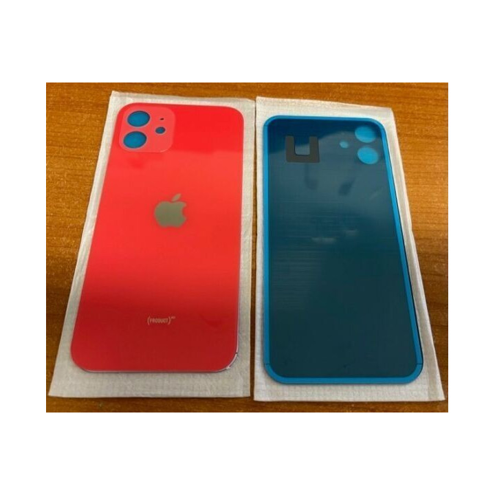 Vitre Arriere Remplacement +Colle pour iPhone 12 Mini ROUGE