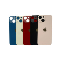 Vitre Arriere pour iPhone 13 Mini Rose, Colle Pre installé + Grand trou