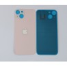 Vitre Arriere pour iPhone 13 Mini Rose, Colle Pre installé + Grand trou