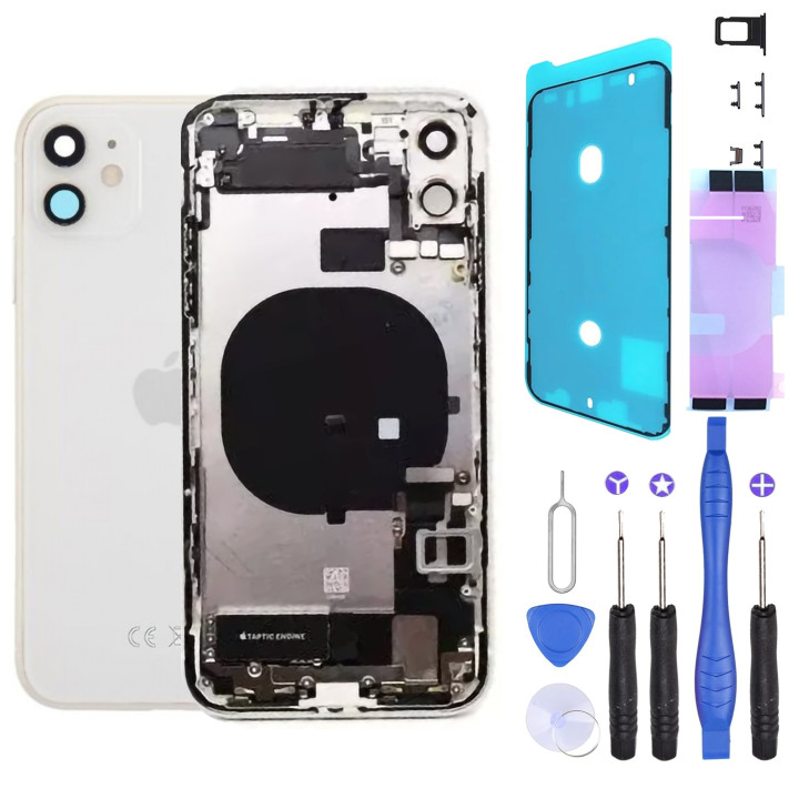Chassis complet remplacement pour iPhone 11 BLANC + NFC + Joint étanche + Kit