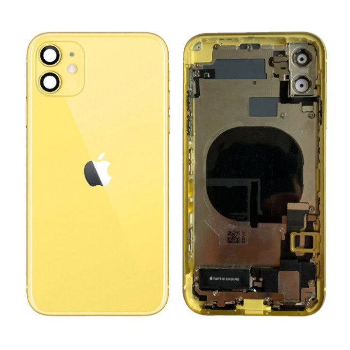 Chassis complet remplacement pour iPhone 11 JAUNE + NFC + Joint étanche + Kit