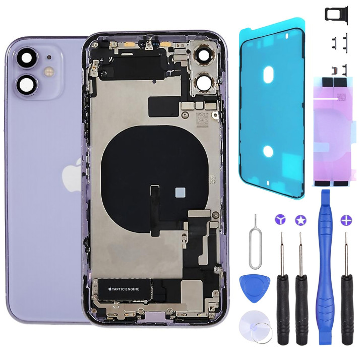 Complete replacement chassis for iPhone 11 PURPLE + GLUE