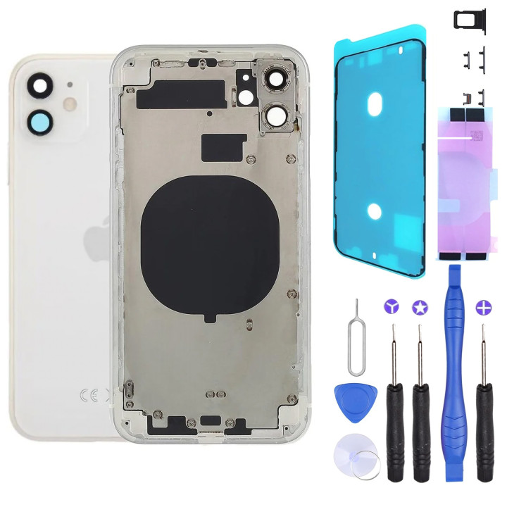 Replacement chassis for iPhone 11 White - Bare shell chassis + GLUE