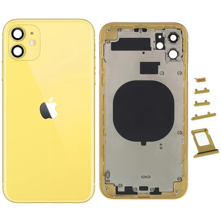 Chassis nu remplacement pour iPhone 11 JAUNE - Chassis Coque nu +Joint +Colle
