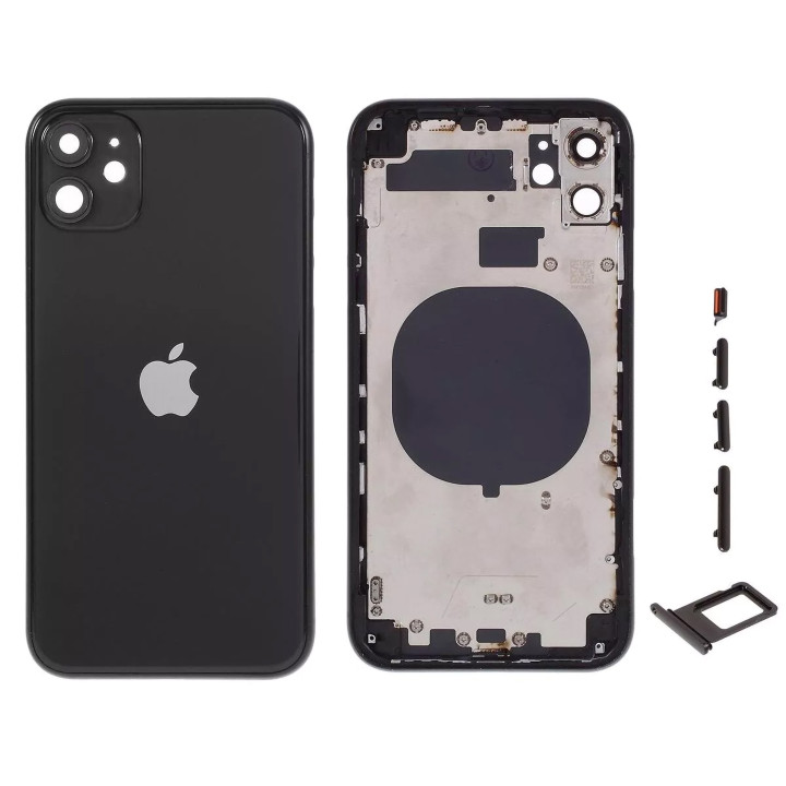 Chassis remplacement pour iPhone 11 NOIR - Chassis Coque nu +Joint +Colle