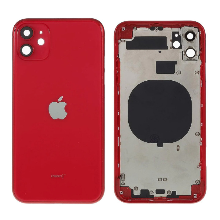 Chassis remplacement pour iPhone 11 ROUGE - Chassis Coque nu + COLLE