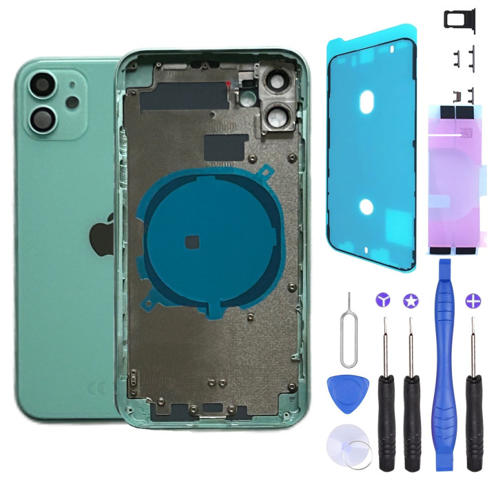 Replacement chassis for iPhone 11 GREEN - Bare shell chassis + GLUE