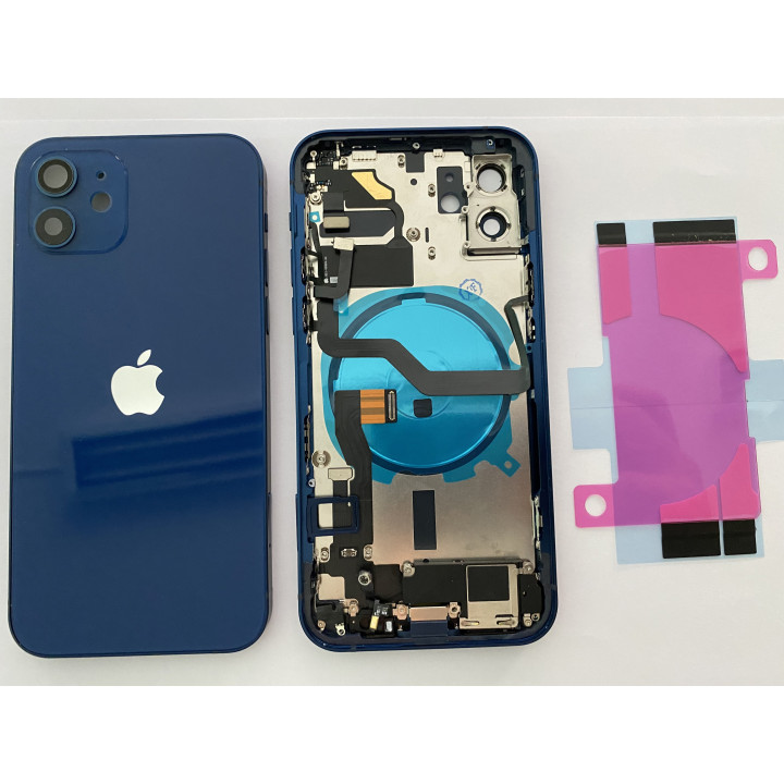 Chassis complet remplacement pour iPhone 12 Mini Bleu + NFC + Joint étanche + Kit
