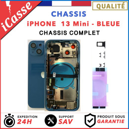 Chassis complet remplacement pour iPhone 13 Mini Bleu + NFC + Joint étanche + Kit