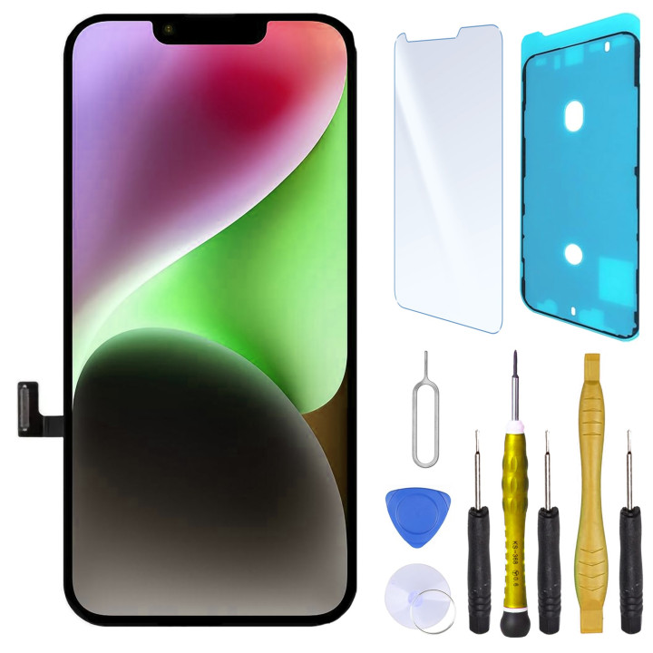 INCELL SCREEN FOR IPHONE 14 TOUCH GLASS ON ASSEMBLED CHASSIS
