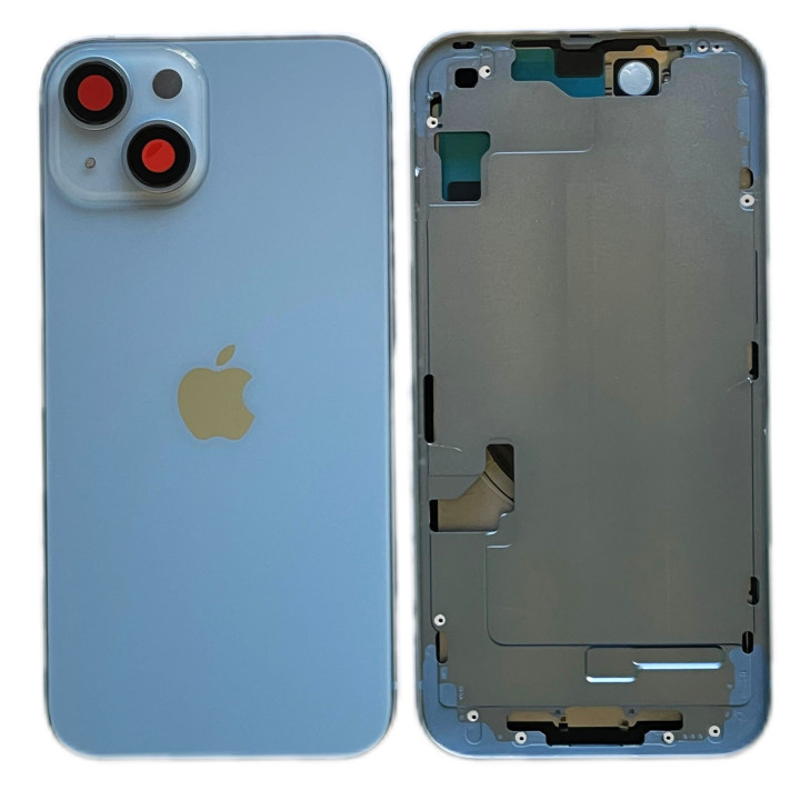 Chassis Arriere remplacement NU pour iPhone 14 BLEUE - Coque nu + COLLE