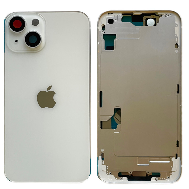 Chassis Arriere remplacement NU pour iPhone 14 BLANC - Coque nu + COLLE