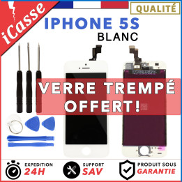 ÉCRAN LCD DALLE AVEC CHASSIS POUR IPHONE 5S BLANC VITRE TACTILE + OUTILS