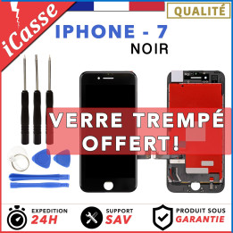 VITRE TACTILE + ECRAN LCD RETINA ASSEMBLE SUR CHASSIS POUR IPHONE 7 NOIR