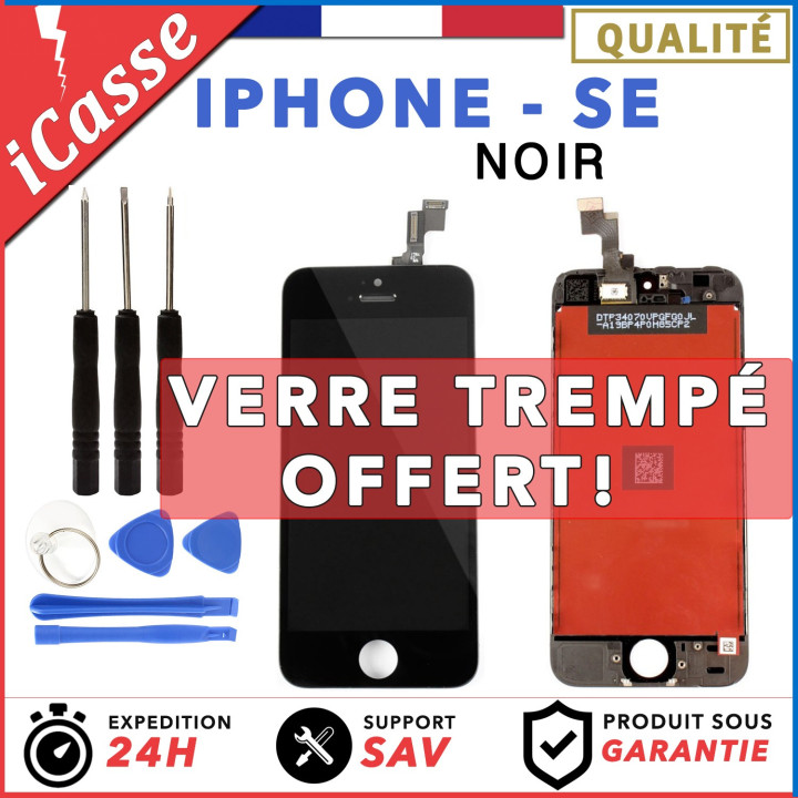 VITRE TACTILE + ECRAN LCD RETINA POUR IPHONE SE NOIR + OUTILS