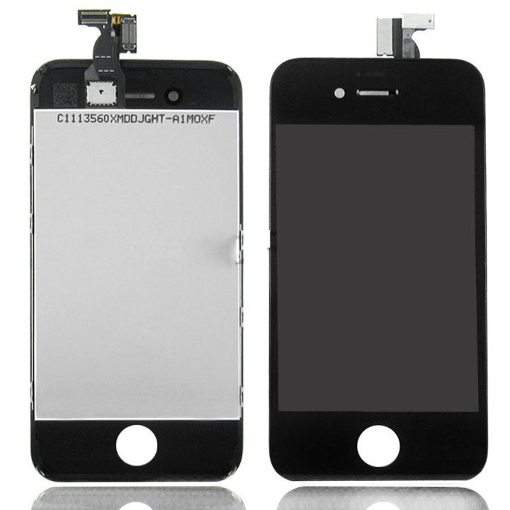 VITRE TACTILE + ECRAN LCD RETINA SUR CHASSIS IPHONE 4 / 4S NOIR OU BLANC + OUTIL
