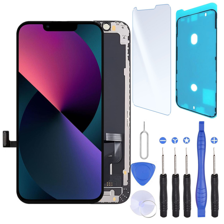 Écran OLED pour iPhone 13 + joint + verre trempé + outils