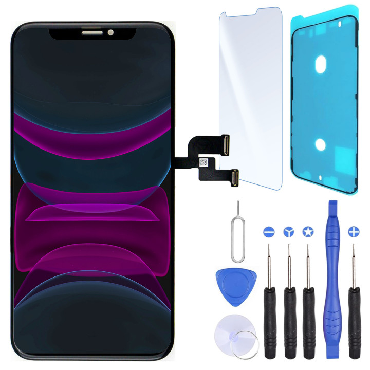 Écran InCell pour iPhone XS + joint + verre trempé + outils