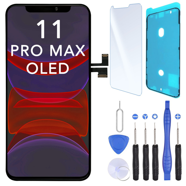 Écran OLED pour iPhone 11 Pro Max + joint + verre trempé + outils
