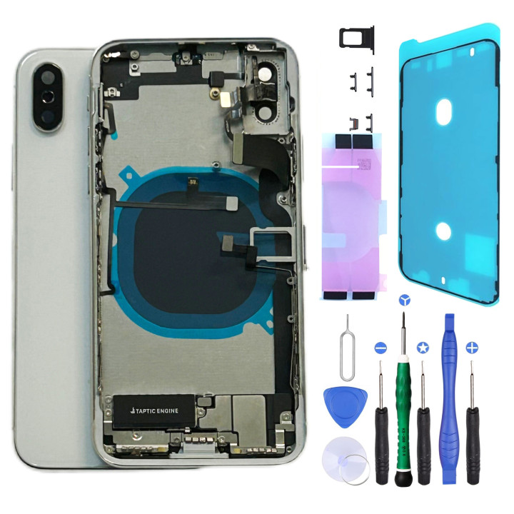 Châssis complet prémonté pour iPhone X Blanc + NFC + joint + outils